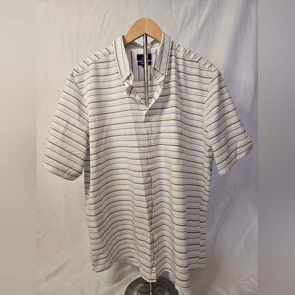 George Other - George Men’s Classic Fit Short Sleeve Button-Down Shirt Size Large